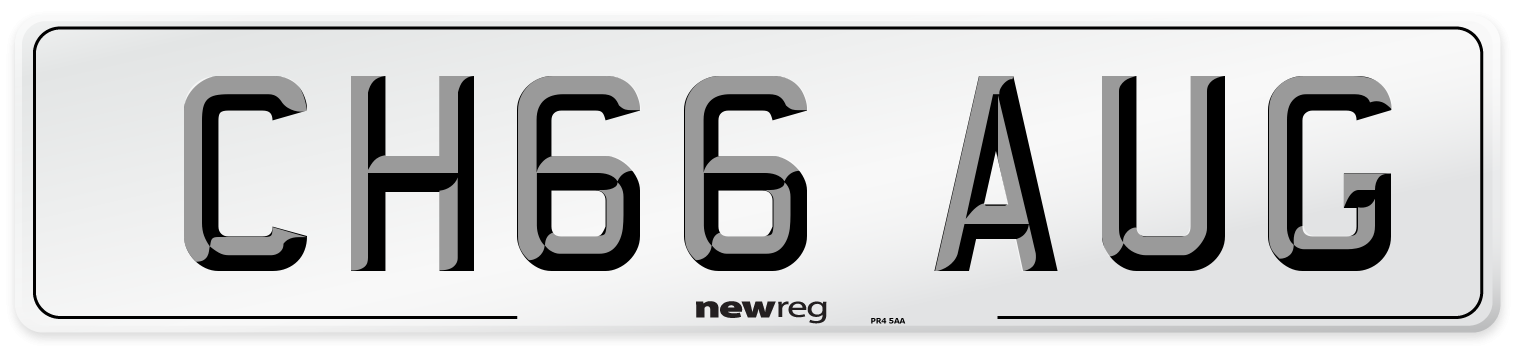 CH66 AUG Number Plate from New Reg